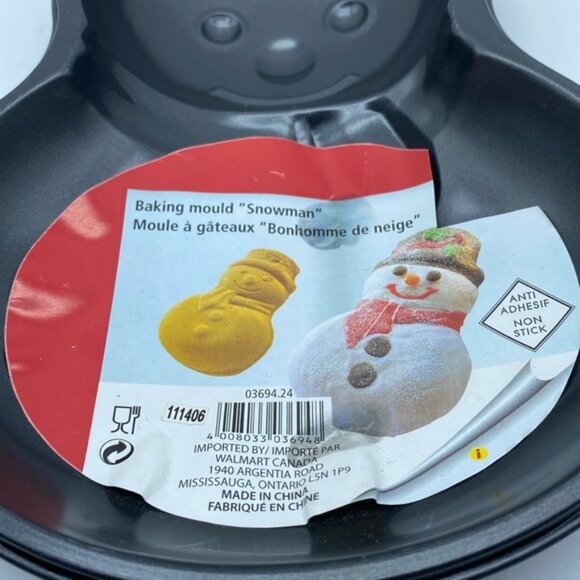 Baking Mould Snowman Cake Holiday Christmas 11 inches - Picture 2 of 6